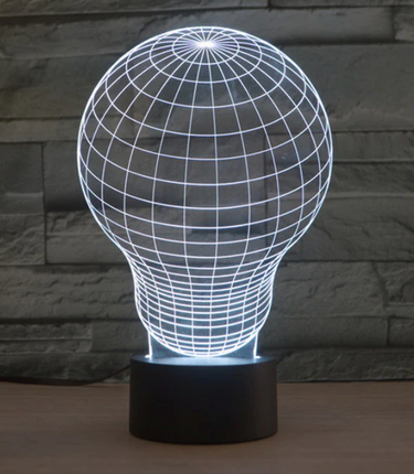 Traditional Light Bulb 3D Optical Illusion Lamp